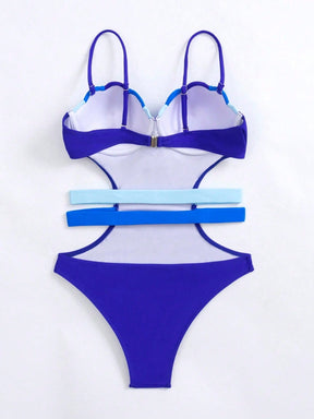 Maiô Feminino Push Up Sereia Azul