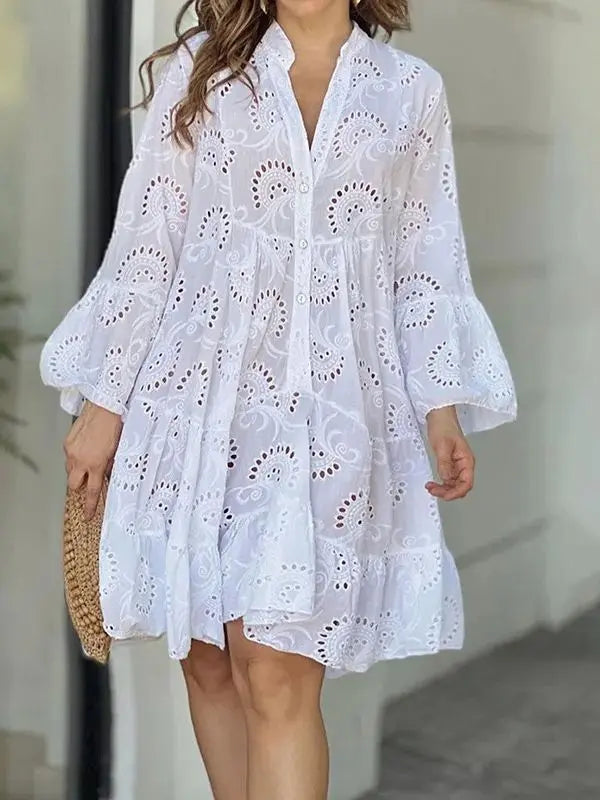 Vestido em Renda Tricô Midi - Daiane